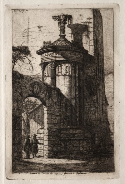 Eingang zum französischen Kapuzinerkloster in Athen, 1854 von Charles Meryon