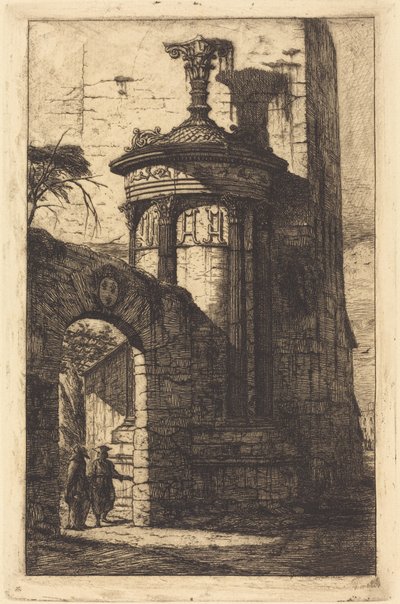 Eingang zum französischen Kapuzinerkloster in Athen von Charles Meryon
