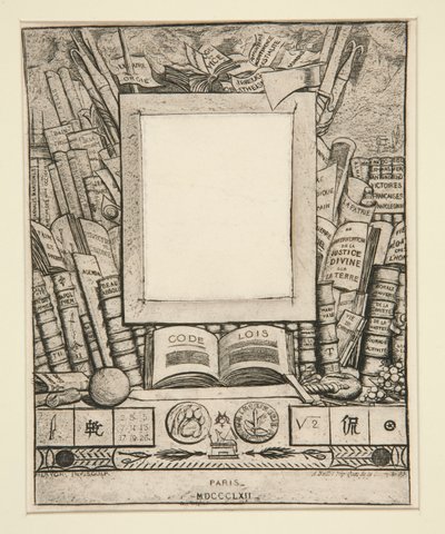 Rahmenprojekt für das Porträt von Armand Guerand von Charles Meryon