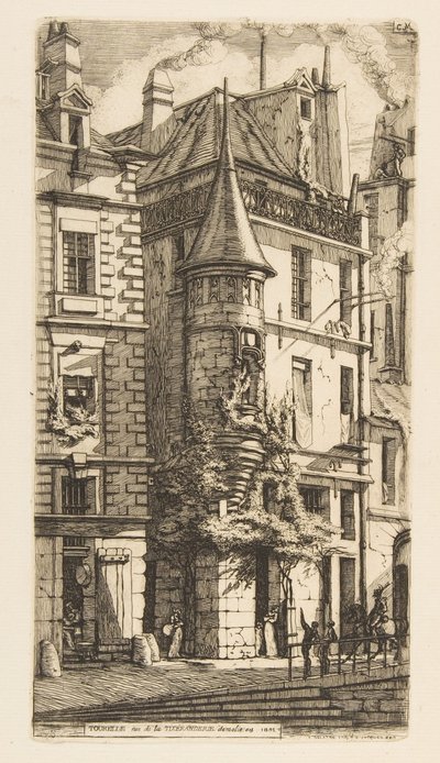 Haus mit einem Turm, rue de la Tixéranderie, Paris von Charles Meryon