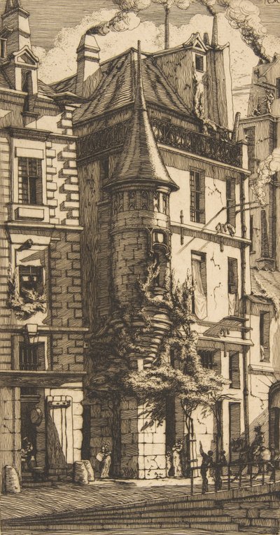Haus mit einem Turm, rue de la Tixeranderie, Paris von Charles Meryon