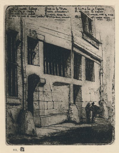 La Rue Des Mauvais Garcons 3. Zustand, 5 x 3 78 Zoll, 1854, 1927 von Charles Meryon