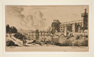 Le Pavillon de Mademoiselle et une partie du Louvre von Charles Meryon