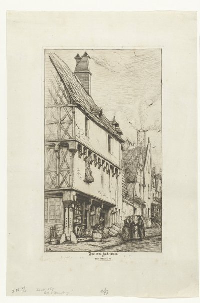 Altes Haus oder Haus des Musikers in Bourges von Charles Meryon