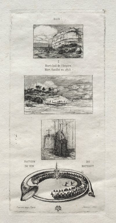 Rebus: Nein, Morny ist nicht tot, denn er heiratet wieder, 1866 von Charles Meryon
