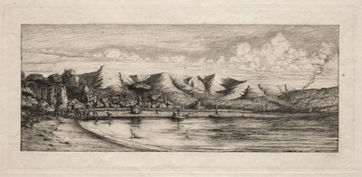 Seine-Fischerei vor Charcoal Burners Point, Akaroa, 1865 von Charles Meryon