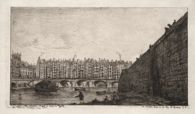 Die Börsenbrücke, Paris, um 1784 von Charles Meryon