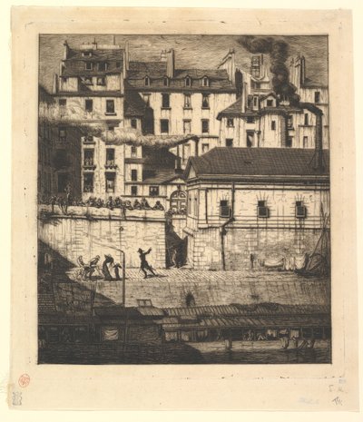 Das Leichenschauhaus, Paris La Morgue, 1854 von Charles Meryon