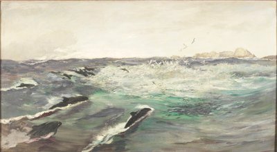 Schweinswale jagen Makrelen von Charles Napier Hemy