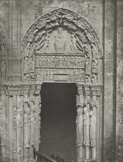 Kathedrale von Chartres: Rechte Tür des Königlichen Portals mit Unserer Lieben Frau von Chartres von Charles Nègre