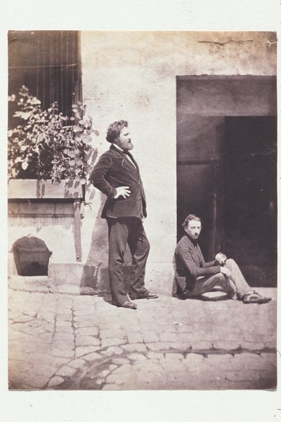 Henri Le Secq und Gustave Le Gray (?) im Hof von Charles Nègre von Charles Nègre