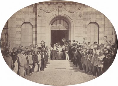 Kaiserliches Asyl von Vincennes: der 15. August, der Gruß an den Kaiser, 1859 von Charles Nègre