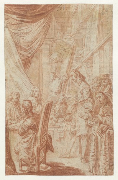 Innenraum eines Notar- oder Lotteriebüros von Charles Nicolas Cochin (II)