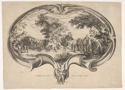 Der Triumph Davids, von einem Fächer von Jacques Callot von Charles Nicolas Cochin