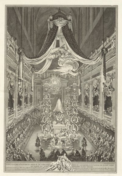 Begräbnis von Élisabeth Thérèse de Lorraine von Charles Nicolas Cochin II