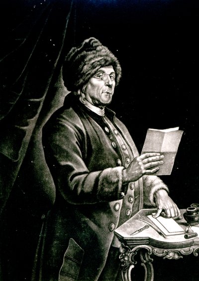 Porträt von Benjamin Franklin, 1777 von Charles Nicolas II Cochin