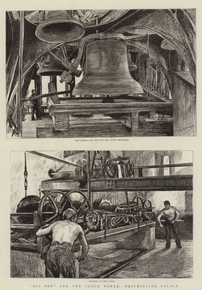 Big Ben und der Uhrturm, Westminster Palace von Charles Paul Renouard