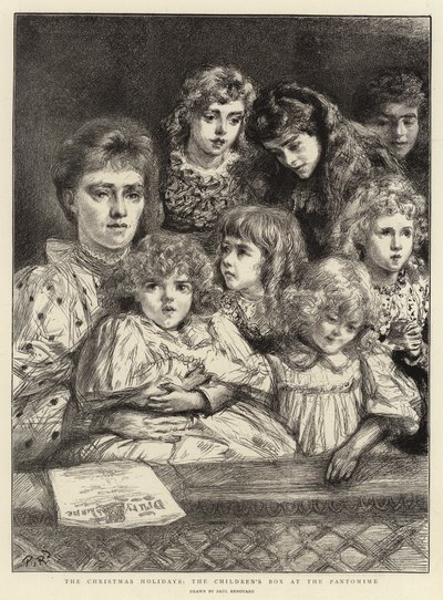 Die Weihnachtsferien, die Kinderloge beim Pantomime von Charles Paul Renouard
