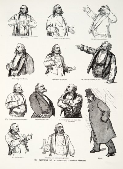 Eine Rede von M. Gambetta: Gesten und Haltungen, aus Histoire de la Troisieme Republique, Bd. I, l