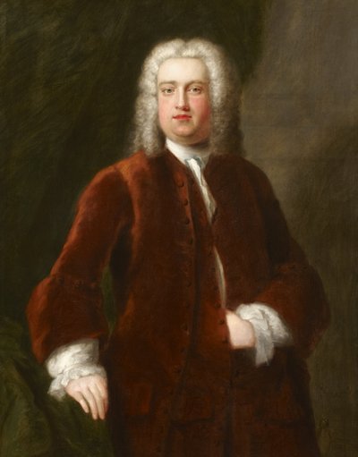 Porträt eines unbekannten Gentlemans des 18. Jahrhunderts, präsentiert als Porträt von Georg Friedrich Händel, 1737 von Charles Philips