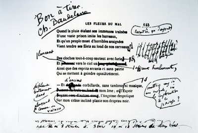 Korrigierter Abzug von Les Fleurs du Mal von Charles Pierre Baudelaire