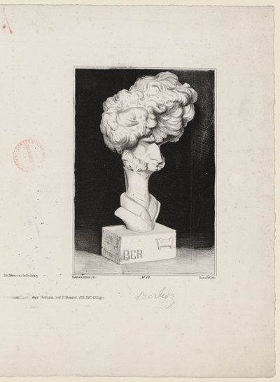 Hector Berlioz von Charles Ramelet (1805-1851) nach einer Büste von Jean-Pierre Dantan (1800-1869) von Charles Ramelet