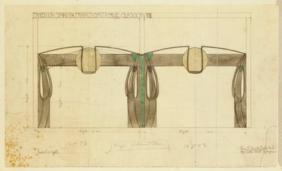 Entwurf für einen Ausstellungsstand für Francis Smith, verwendet auf der Glasgow Ausstellung, in Ansicht, 1901 von Charles Rennie Mackintosh