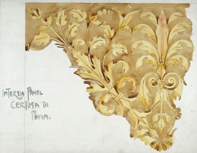 Intarsienpaneel, Certosa di Pavia, 1891 von Charles Rennie Mackintosh