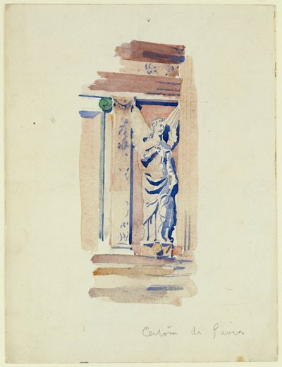 Studie einer Engelsstatue, Certosa di Pavia (1891) von Charles Rennie Mackintosh