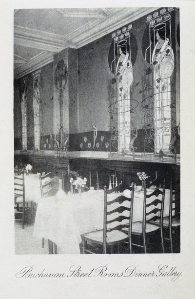 Teil eines Wandgemäldes für Cranston Tearooms, Buchanan Street, Glasgow von Charles Rennie and MacDonald Mackintosh Margaret Mackintosh