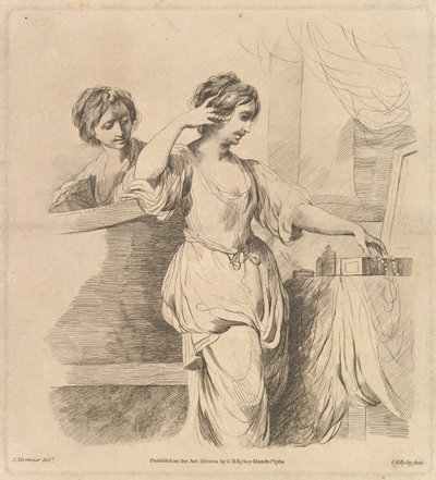 Frau bei ihrer Toilette, 1. März 1780 von Charles Reuben Ryley