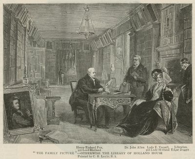 Das Familienbild - die Bibliothek des Holland House von Charles Robert Leslie
