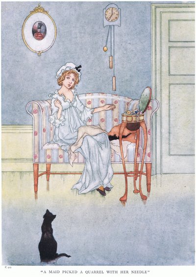 Ein Mädchen stritt sich mit ihrer Nadel von Charles Robinson
