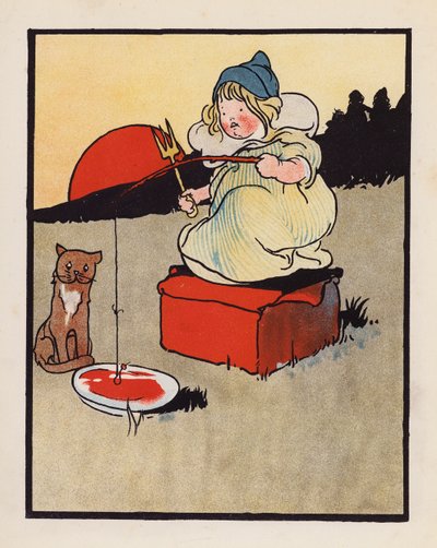 Unsinn: Säugling angelt in einer Schüssel von Charles Robinson