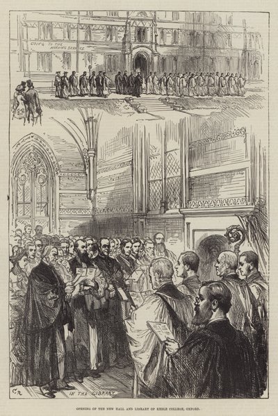 Eröffnung der neuen Halle und Bibliothek des Keble College, Oxford von Sir John Charles Robinson