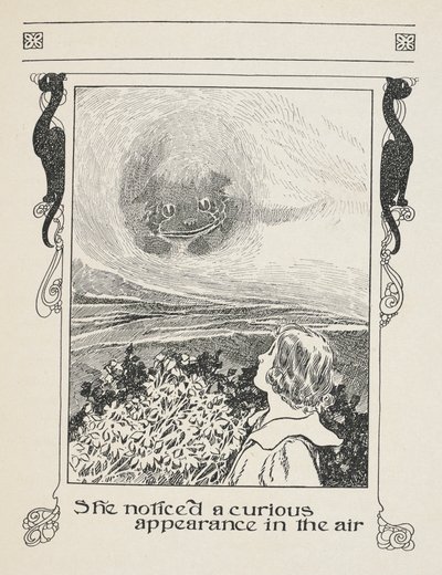 Sie bemerkte ein merkwürdiges Erscheinungsbild in der Luft. Alice und die Grinsekatze. von Charles Robinson