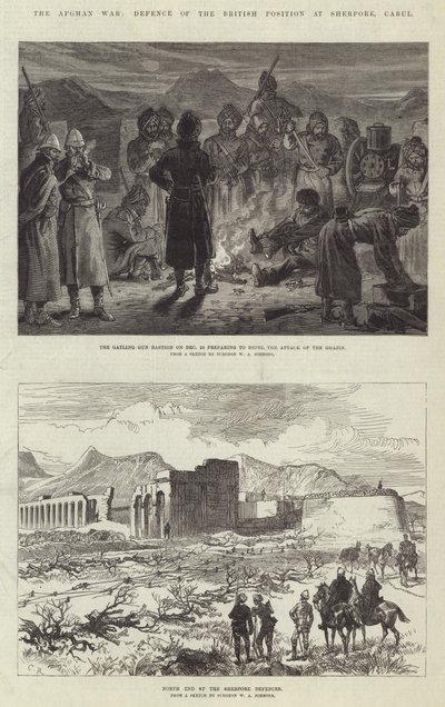 Der Afghanische Krieg, Verteidigung der britischen Position in Sherpore, Kabul von Sir John Charles Robinson