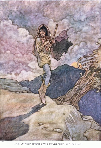 Der Wettstreit zwischen dem Nordwind und der Sonne von Charles Robinson