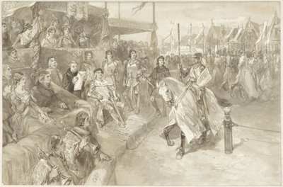 Turnierspiel in Haarlem, Illustration einer Episode aus De Roos van Dekama von Charles Rochussen