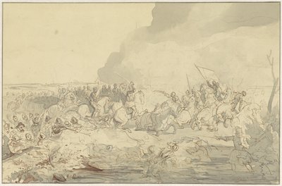 Schlacht zwischen Reiterei und Fußvolk in Kleidung des 16. Jahrhunderts von Charles Rochussen