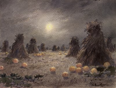 Herbsternte bei Mondschein von Charles Russell Loomis