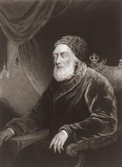 König Georg III. im hohen Alter. Porträt von Charles Turner