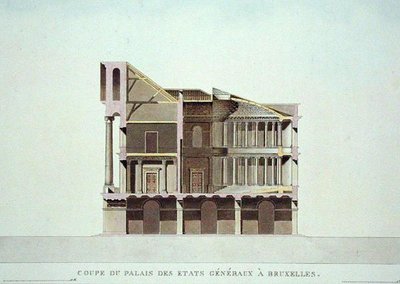 Querschnitt des Palais des Etats Generaux, Brüssel, aus 
