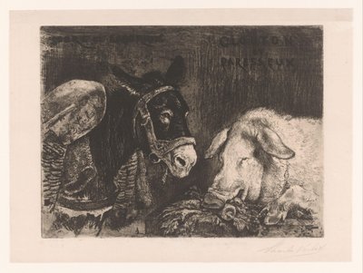 Esel und Schwein von Charles Verlat