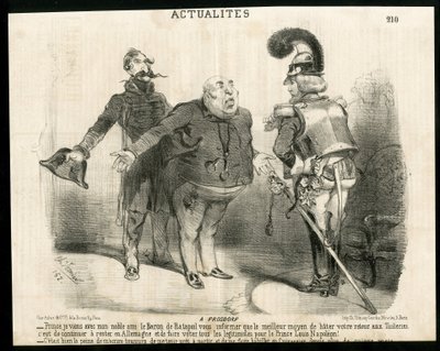 Illustration von Charles Vernier in Le Charivari - Über - Deutschland Preußen, Präsident der Republik, Frosdorf - Ratapoil von Charles Vernier