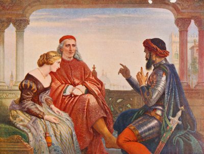 Shakespeare: Das Werben um Desdemona, Othello, Akt I, Szene 3 von Charles West (after) Cope