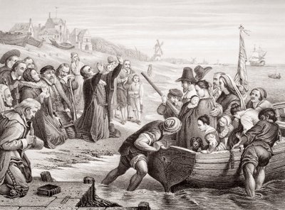 Abreise der Pilgerväter aus Delft Haven im Juli 1620, aus 