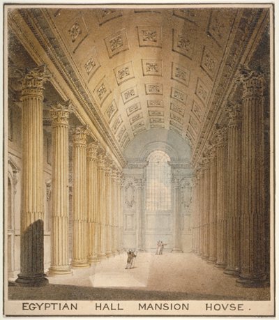 Innenansicht der Egyptian Hall, Mansion House, City of London von Charles Wild
