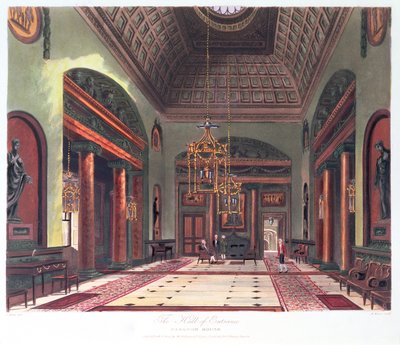 Die Eingangshalle, Carlton House, graviert von R. Reeve, veröffentlicht 1819 von W.H. Pyne von Charles Wild