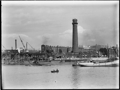 Schrotthochofen und Bleifabrik, Belvedere Road, Lambeth, Greater London Authority, 1936 von Charles William Prickett
